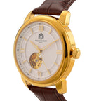 WILLIAM HUNT Limited Edition Heritage Automatic Watch with Adjustable Black Leather Strap - 5ATM Water Resistancy & Sapphire Crystal Glass - White