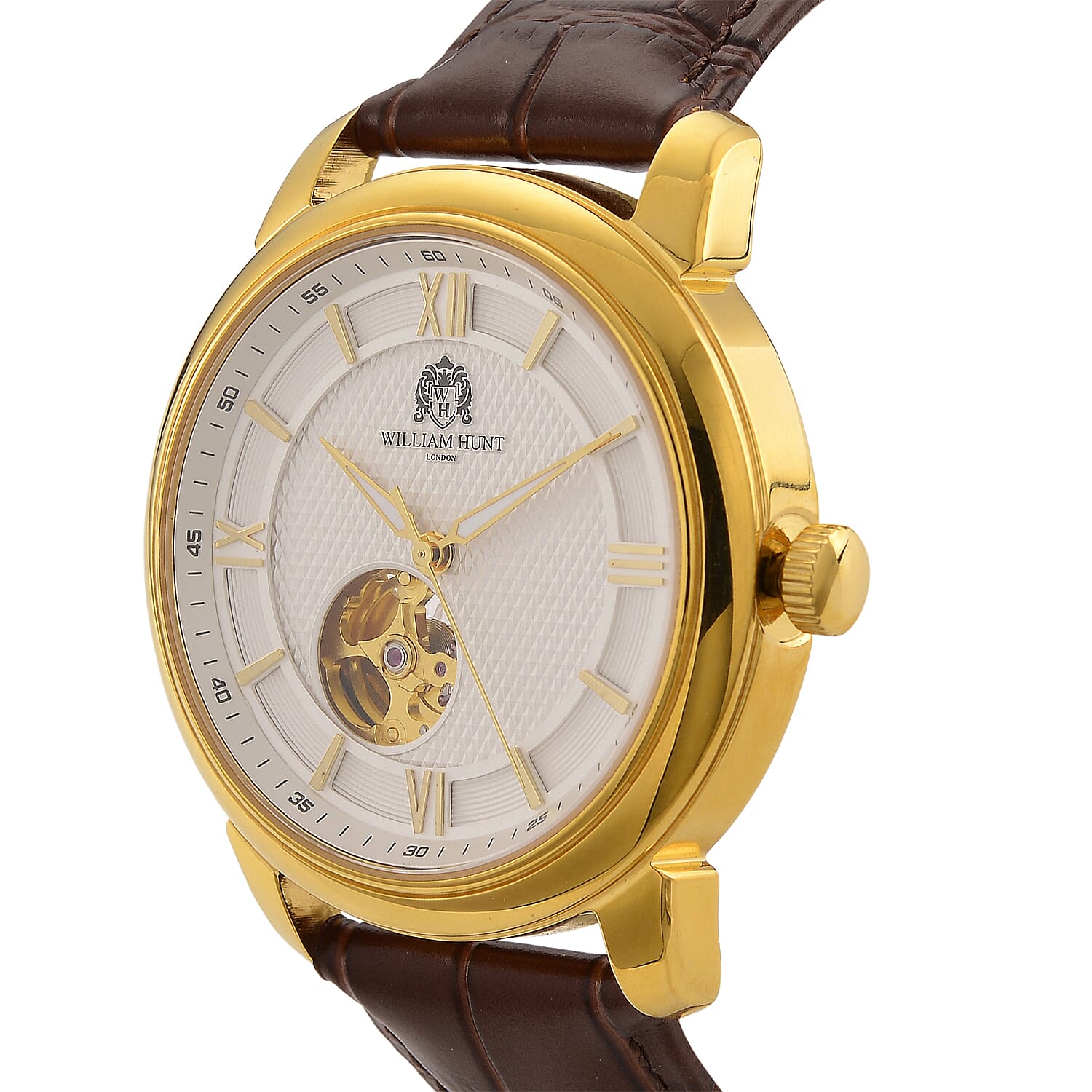 WILLIAM HUNT Limited Edition Heritage Automatic Watch with Adjustable Black Leather Strap - 5ATM Water Resistancy &amp; Sapphire Crystal Glass - White 8252854 4