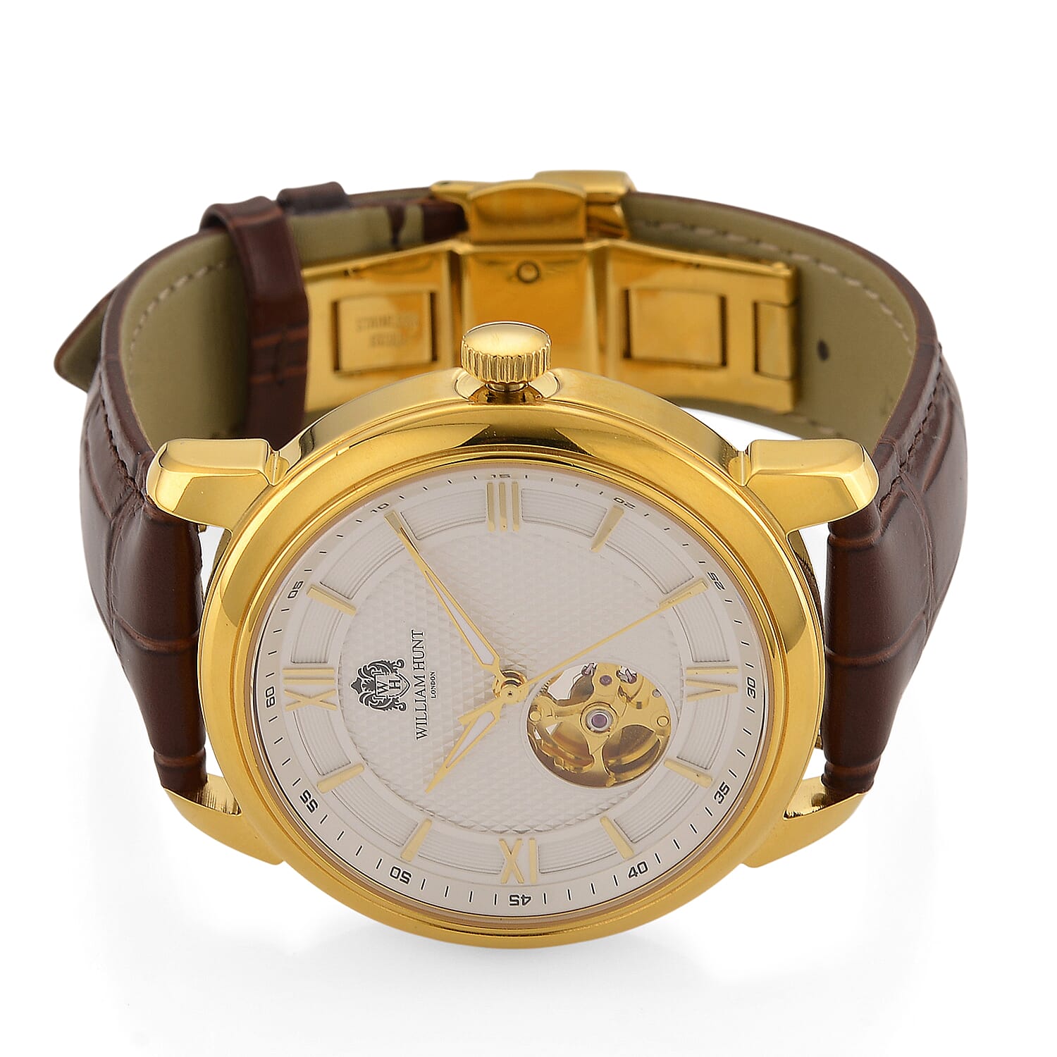 WILLIAM HUNT Limited Edition Heritage Automatic Watch with Adjustable Black Leather Strap - 5ATM Water Resistancy &amp; Sapphire Crystal Glass - White 8252854 5
