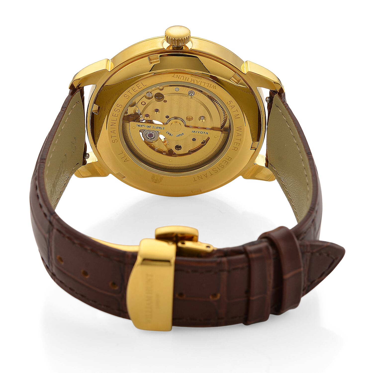WILLIAM HUNT Limited Edition Heritage Automatic Watch with Adjustable Black Leather Strap - 5ATM Water Resistancy &amp; Sapphire Crystal Glass - White 8252854 7