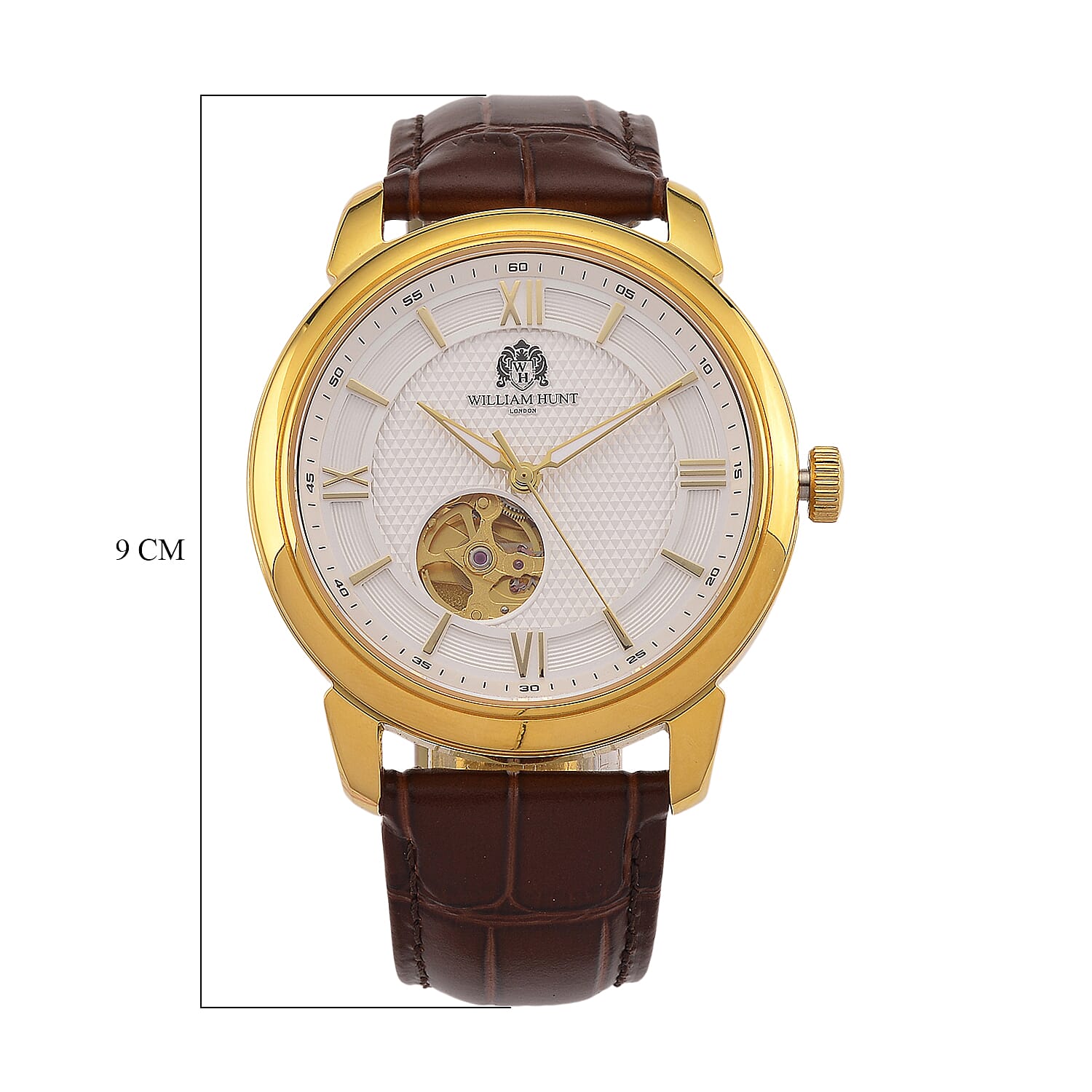 WILLIAM HUNT Limited Edition Heritage Automatic Watch with Adjustable Black Leather Strap - 5ATM Water Resistancy &amp; Sapphire Crystal Glass - White 8252854 8