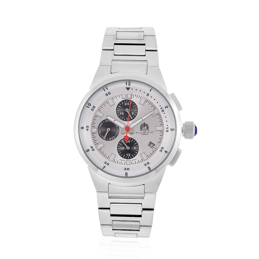WILLIAM HUNT Limited Edition 5ATM Water Resistant Watch With Presentation Box - Silver