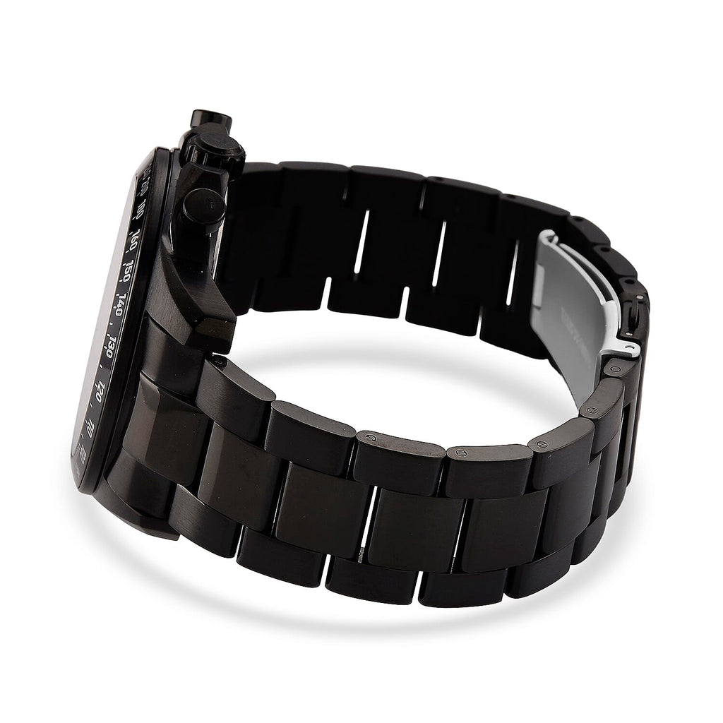 WILLIAM HUNT Seiko VD53 Japan Quartz 5ATM WR Black Dial & Black Case Mens Watch with Black Stainless Steel Strap