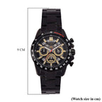 WILLIAM HUNT Seiko VD53 Japan Quartz 5ATM WR Black Dial & Black Case Mens Watch with Black Stainless Steel Strap