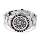 WILLIAM HUNT Seiko VD53 Japan Quartz 5ATM WR Black Dial & Silver Case Mens Watch with Silver Stainless Steel Strap