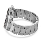 WILLIAM HUNT Seiko VD53 Japan Quartz 5ATM WR Black Dial & Silver Case Mens Watch with Silver Stainless Steel Strap