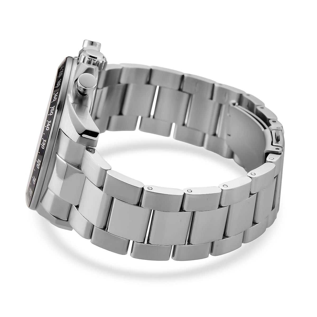 WILLIAM HUNT Seiko VD53 Japan Quartz 5ATM WR Black Dial &amp; Silver Case Mens Watch with Silver Stainless Steel Strap V32530839 6