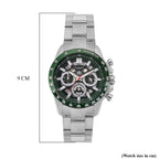 WILLIAM HUNT Seiko VD53 Japan Quartz 5ATM WR Green Dial & Silver Case Mens Watch with Silver Stainless Steel Strap