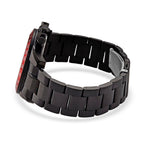 WILLIAM HUNT Seiko VD53 Japan Quartz 5ATM WR Red Dial & Black Case Mens Watch with Black Stainless Steel Strap