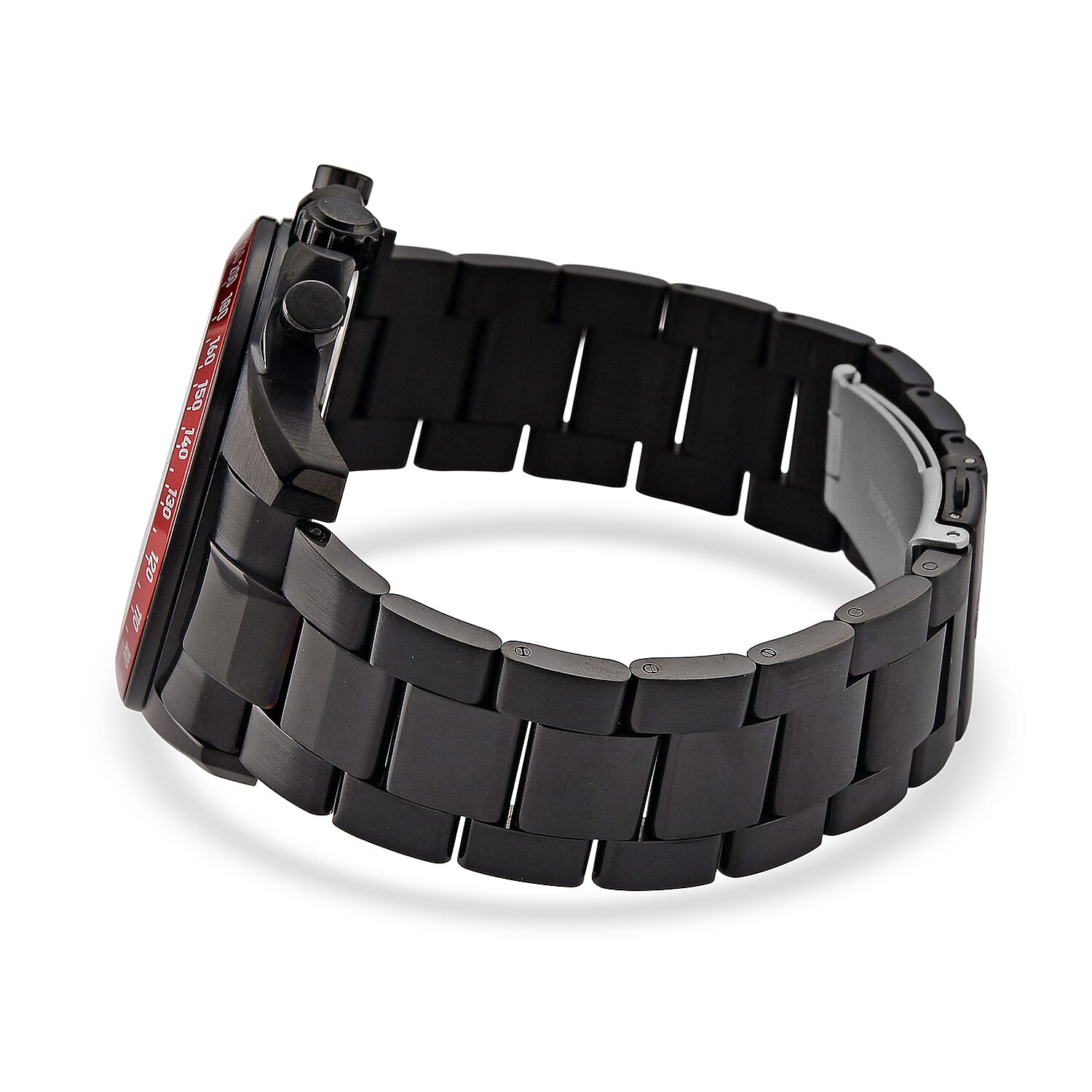 WILLIAM HUNT Seiko VD53 Japan Quartz 5ATM WR Red Dial &amp; Black Case Mens Watch with Black Stainless Steel Strap V32521931 6