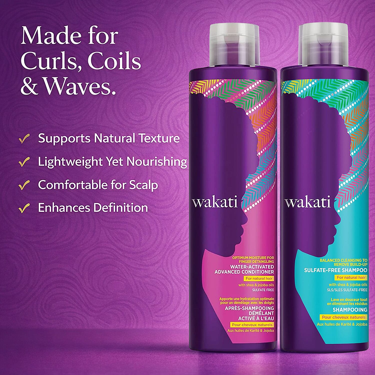 Wakati Sulfate-Free Shampoo &amp; Water-Activated Advance Conditioner Duo For Natural Hair - 235ml Each 8240334 3