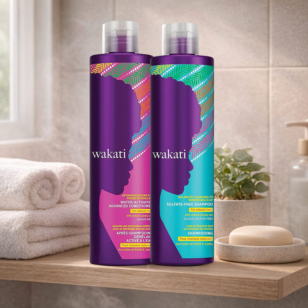 Wakati Sulfate-Free Shampoo &amp; Water-Activated Advance Conditioner Duo For Natural Hair - 235ml Each 8240334 6