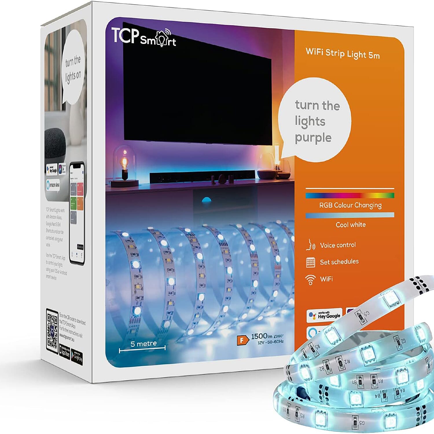 TCP Smart Smart LED Color Changing Strip Lights - White 7771006 0