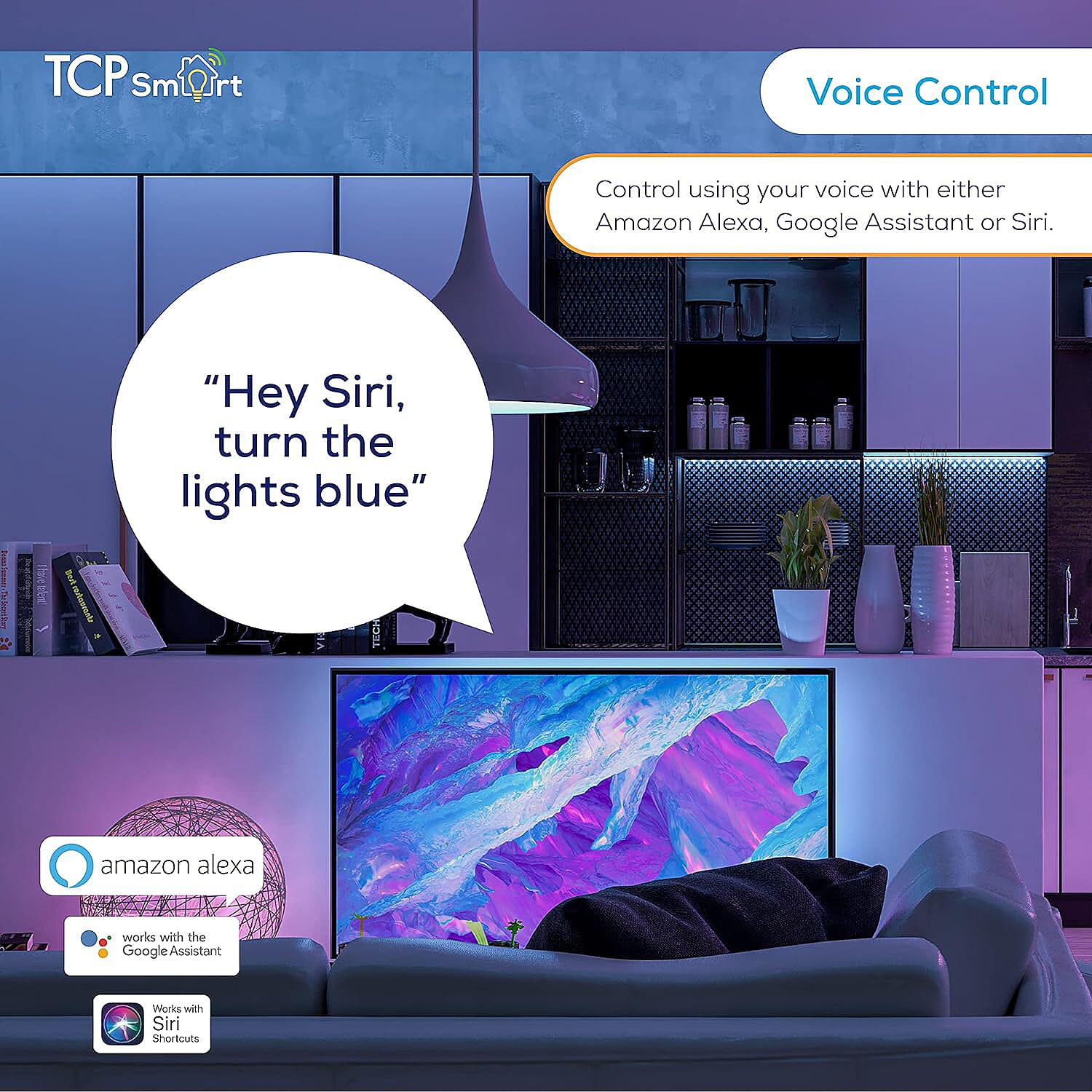 TCP Smart Smart LED Color Changing Strip Lights - White 7771006 3