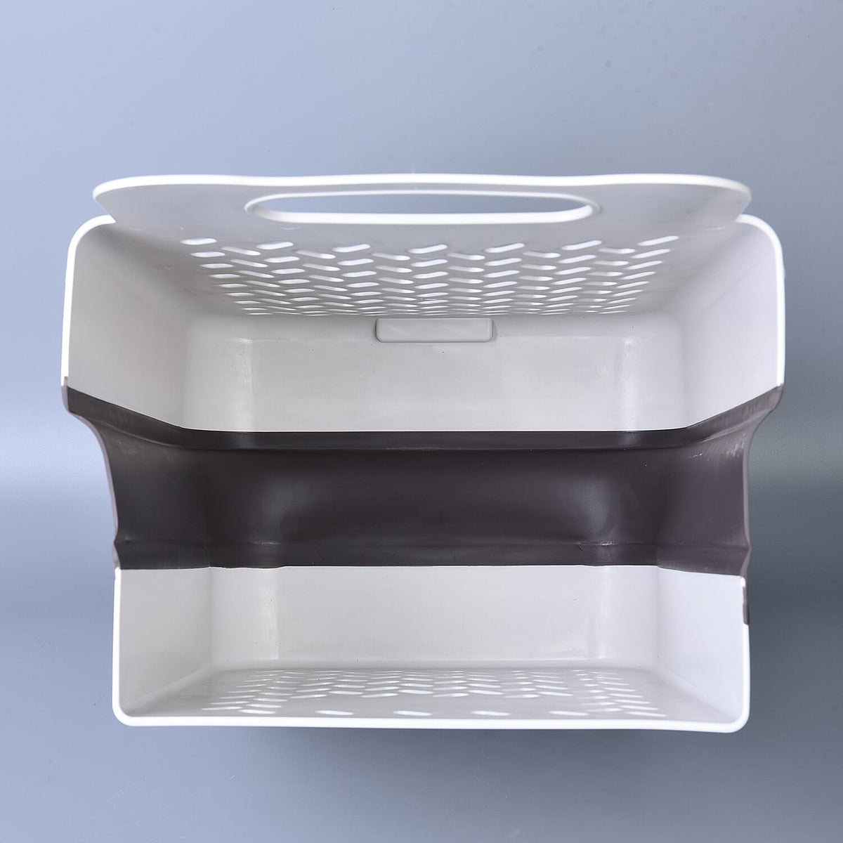 Wall Mountable Laundry Basket with 3 Label Stickers and 2 Adhesive Hooks - White and Grey 6253951 4