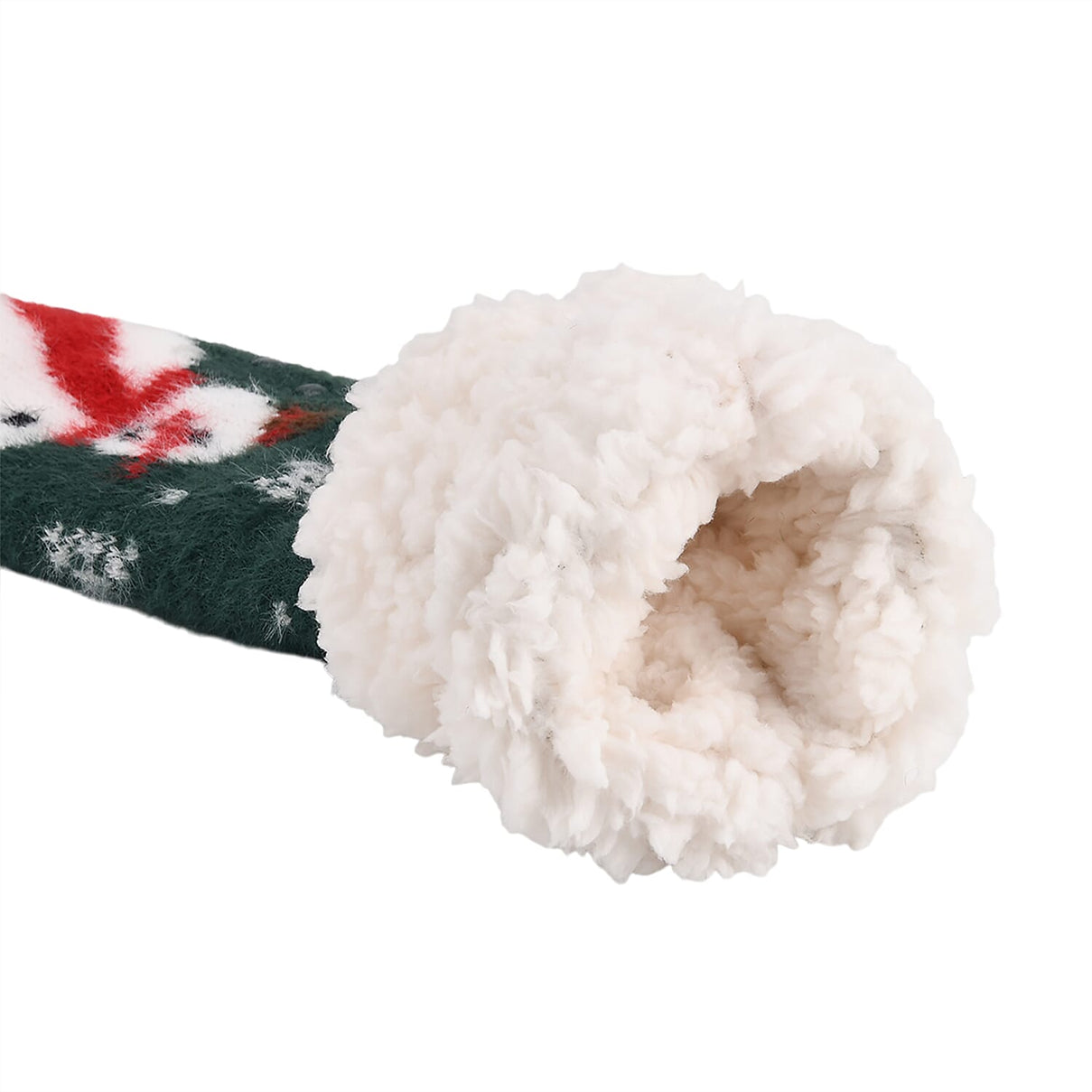 Christmas Snowman Design Warm Sherpa Socks - Dark Green 8204286 5