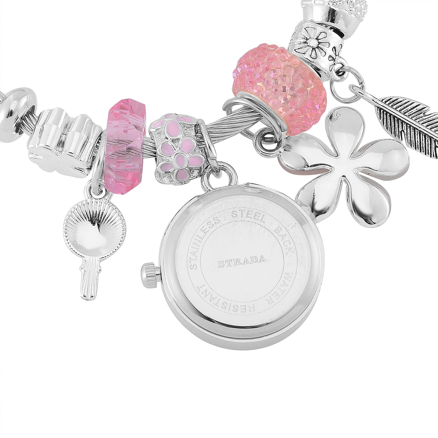 STRADA Japanese Movement Charm Bracelet Watch 7842763 7