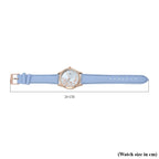 STRADA Japanese Movement Butterfly Pattern Water Resistant Watch with Light Blue Strap