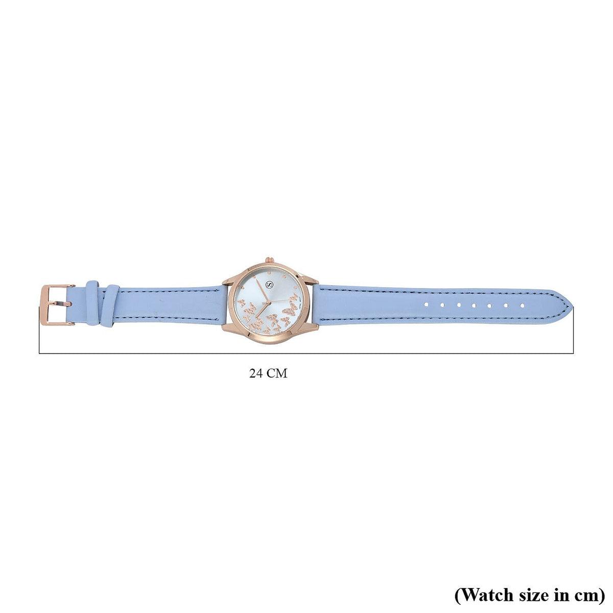 STRADA Japenese Movement Butterfly Pattern Inner Dial with White Stardust dots Watch with PU strap 7337257 7