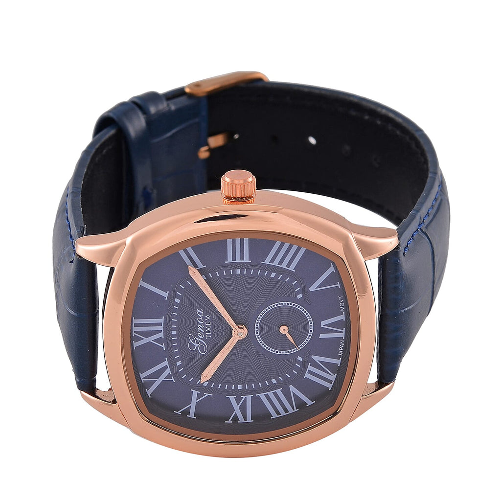 Genoa Time Limited Edition Miyota Japanese Movt Watch With Genuine Leather Strap Presented in a Gift Box - Teal