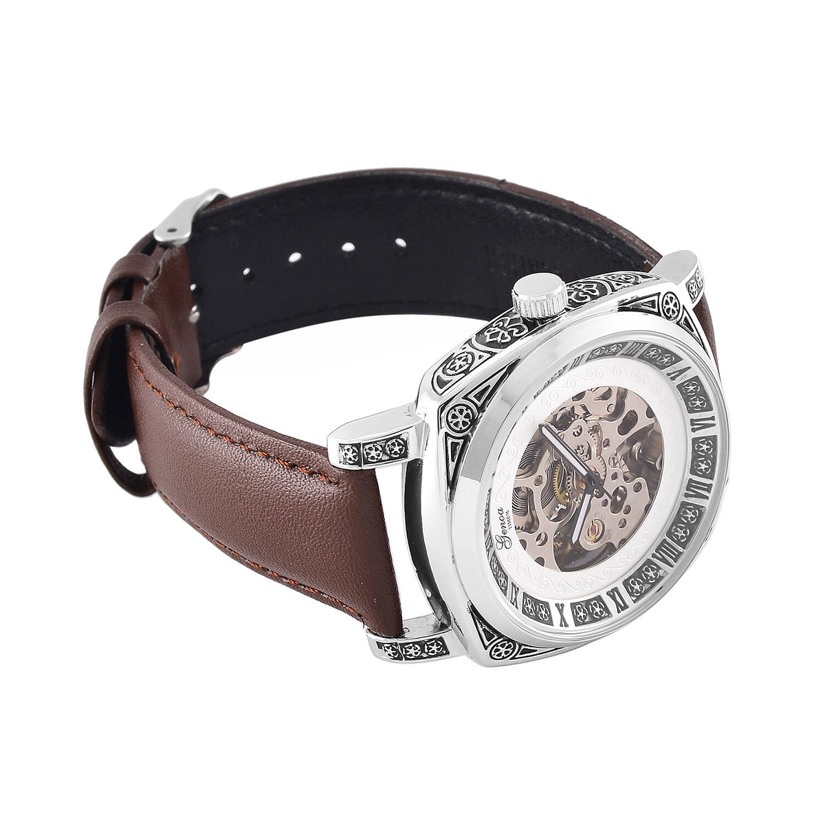 GENOA Automatic Mechanical Movement Leather Strap Watch 7826896 6