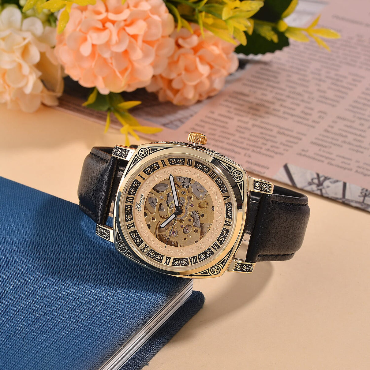 GENOA Automatic Mechanical Movement Skeleton Watch 7826899 1