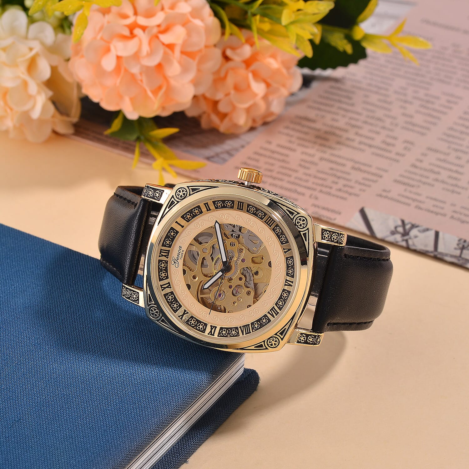 GENOA Automatic Mechanical Movement Skeleton Watch 7826899 1