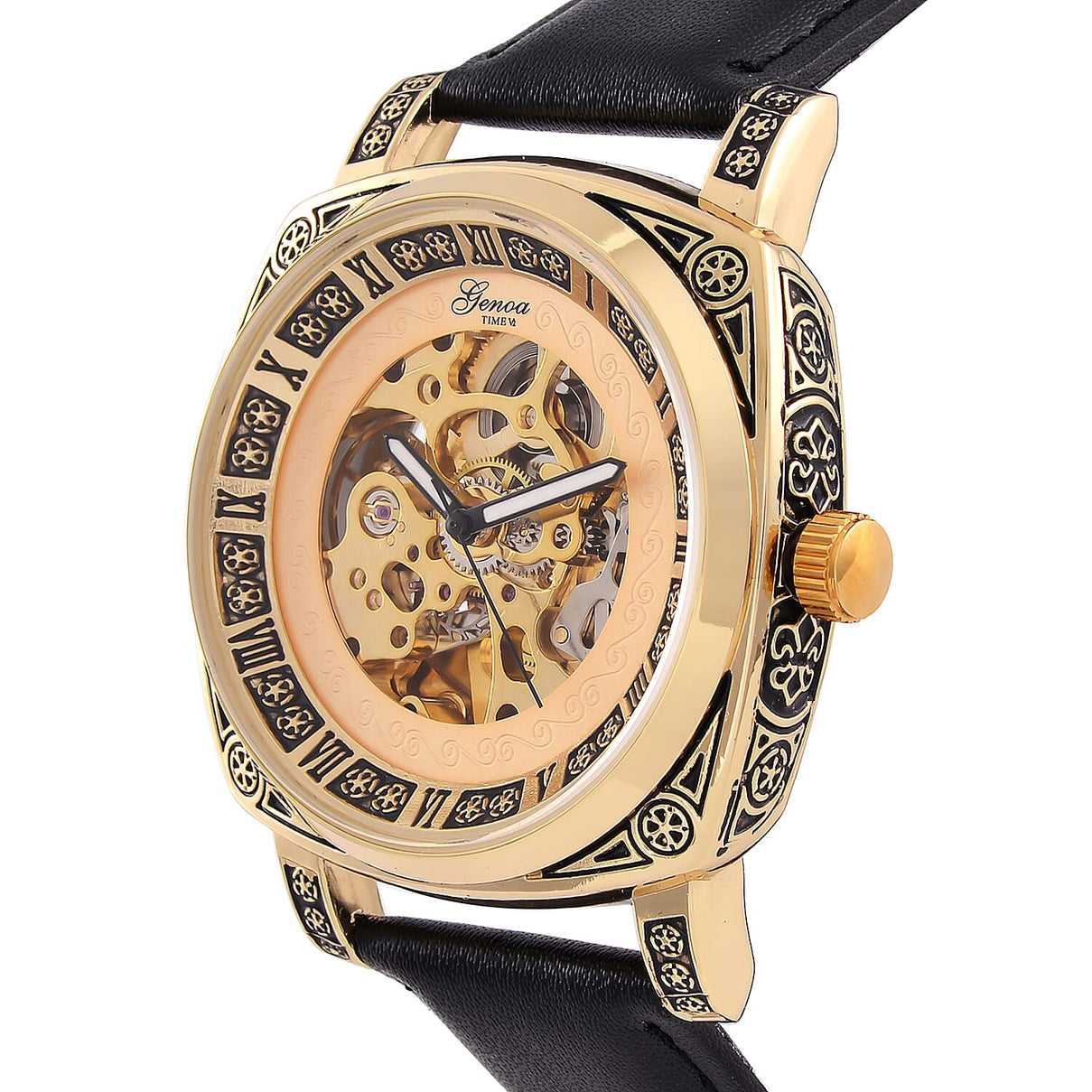 GENOA Automatic Mechanical Movement Skeleton Watch 7826899 3