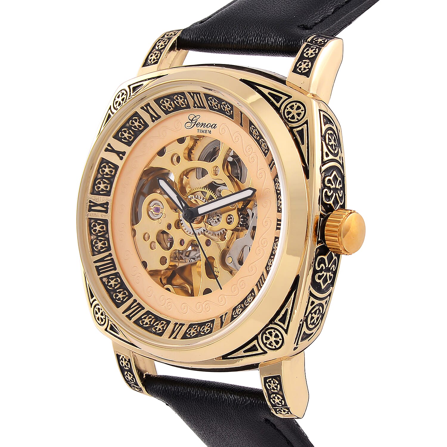 GENOA Automatic Mechanical Movement Skeleton Watch 7826899 3