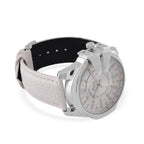 GENOA Japan Movt. 3ATM WR Silver Dial Watch with White Leather Strap