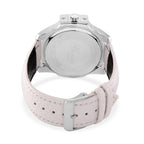 GENOA Japan Movt. 3ATM WR Silver Dial Watch with White Leather Strap
