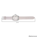 GENOA Japan Movt. 3ATM WR Silver Dial Watch with White Leather Strap