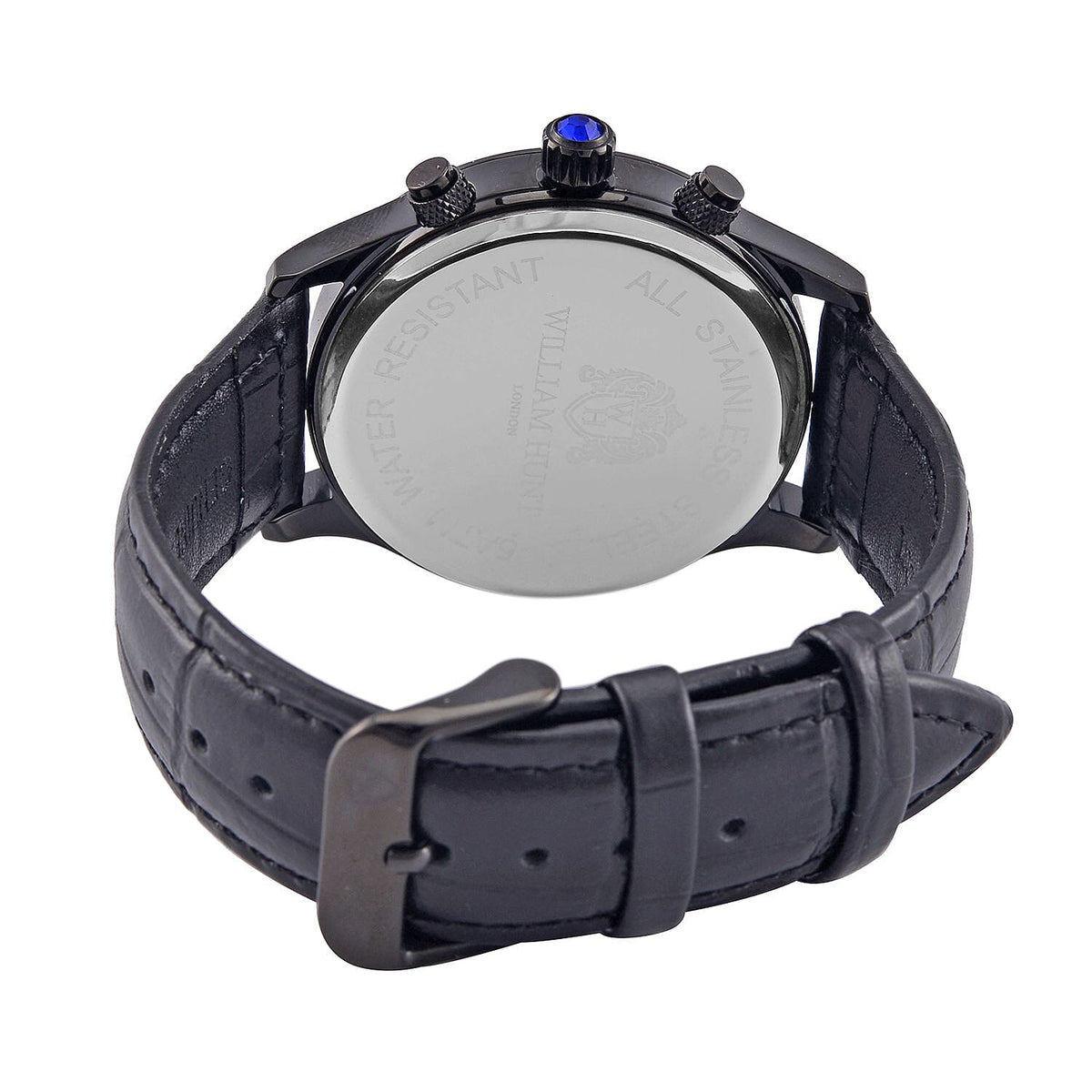 William Hunt Multifunction Japanese Movement Black Dial 5 ATM Water Resistant Watch with Black Leather Strap 7672010 6