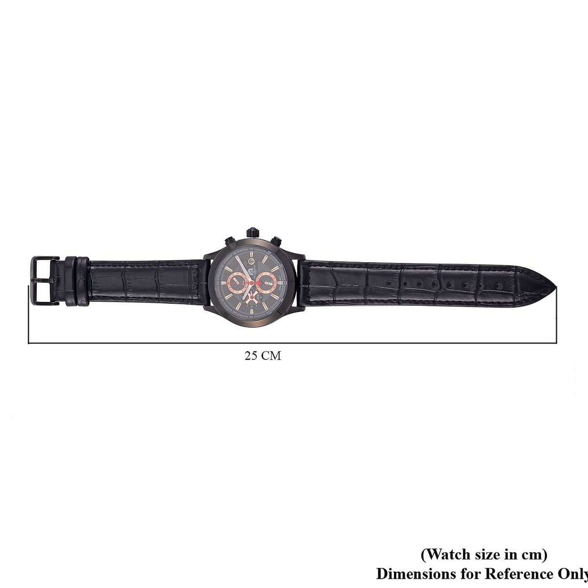 William Hunt Multifunction Japanese Movement Black Dial 5 ATM Water Resistant Watch with Black Leather Strap 7672010 7