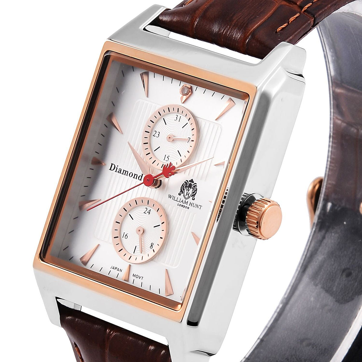 William Hunt Miyota Multifunctional Japan Movt. Watch with Brown Leather Strap 7721575 4