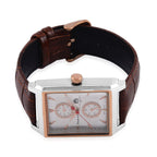 William Hunt Miyota Multifunctional White Dial 5 ATM WR Watch with Brown Leather Strap