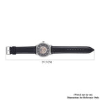 WILLIAM HUNT Automatic Movt. 5 ATM Water Resistant Watch With Skeleton Display - Black Leather Strap