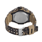 Genoa Black Literal Khaki Dial 5 ATM Water Resistant Watch with Khaki Camouflage Leatherette Strap