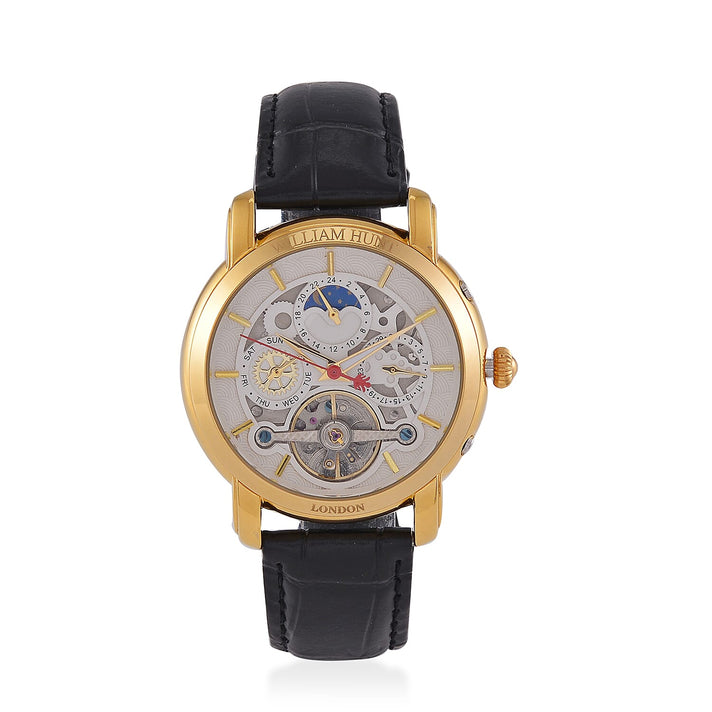 William Hunt Automatic Mechanical Movement Leather Strap Watch 7804722 1
