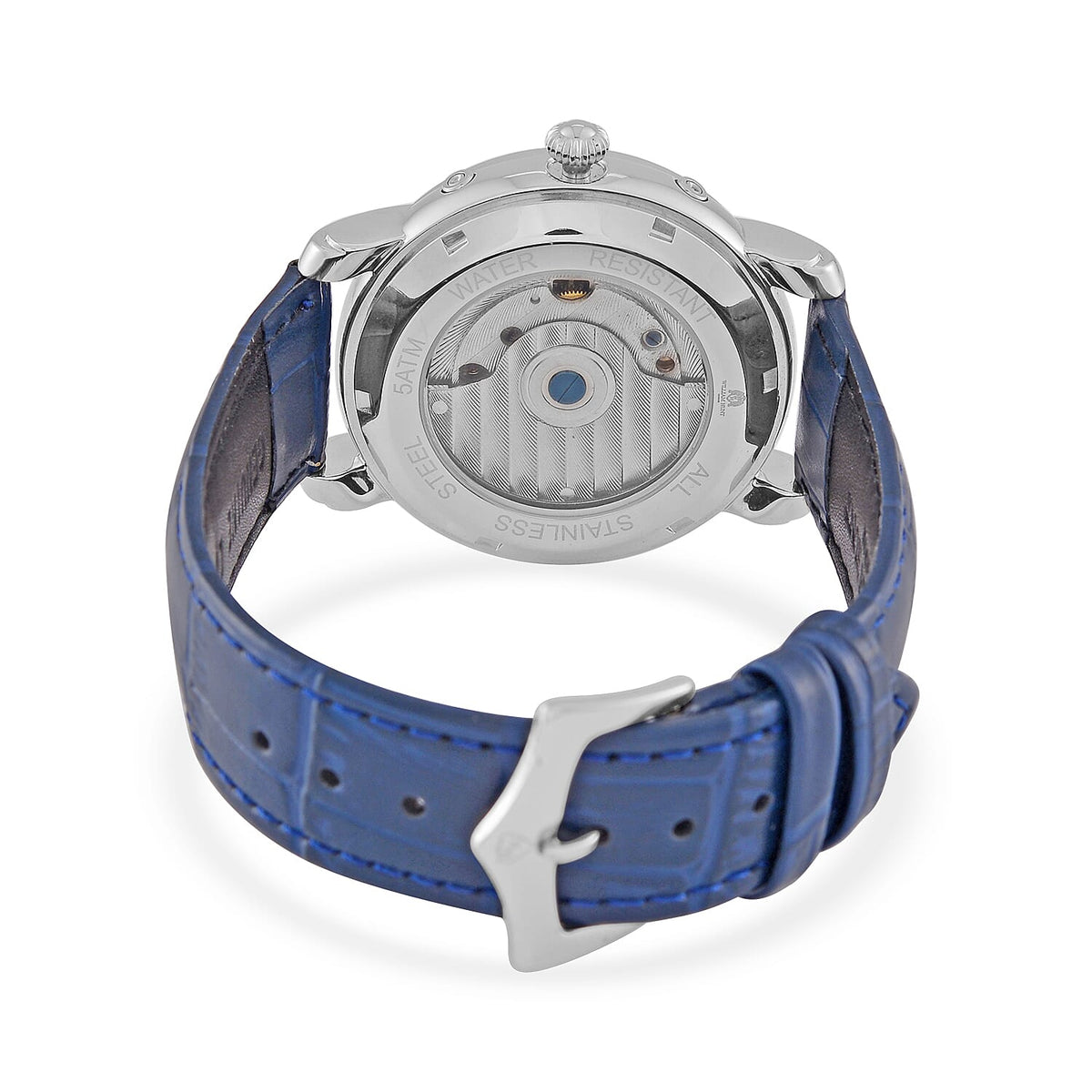 LIMITED EDITION William Hunt London Automatic Movement 5 ATM WR Moon Phase Watch With Blue Leather Strap 7804867 3