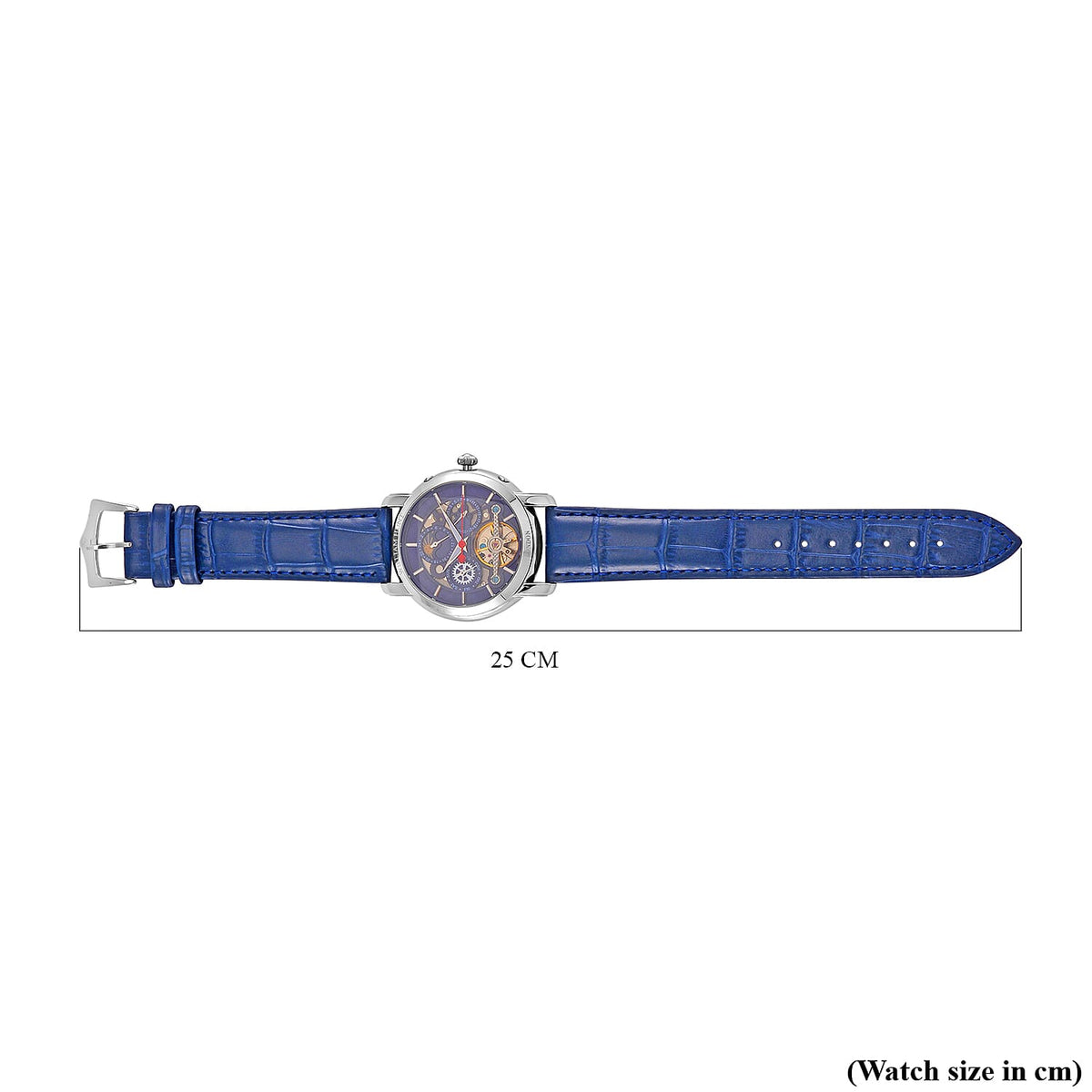 LIMITED EDITION William Hunt London Automatic Movement 5 ATM WR Moon Phase Watch With Blue Leather Strap 7804867 4