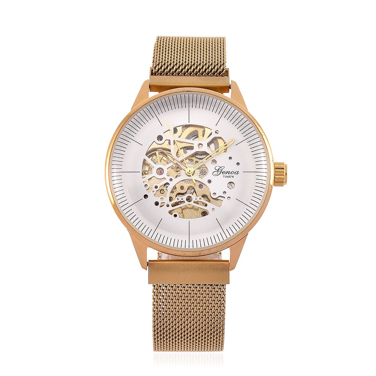 GENOA Automatic Mechanical Movement With Literal Dial With Arched Glass 7624358 0