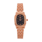 Strada Japanese Movement Black Dial Water Resistant Watch in Rose Gold Tone