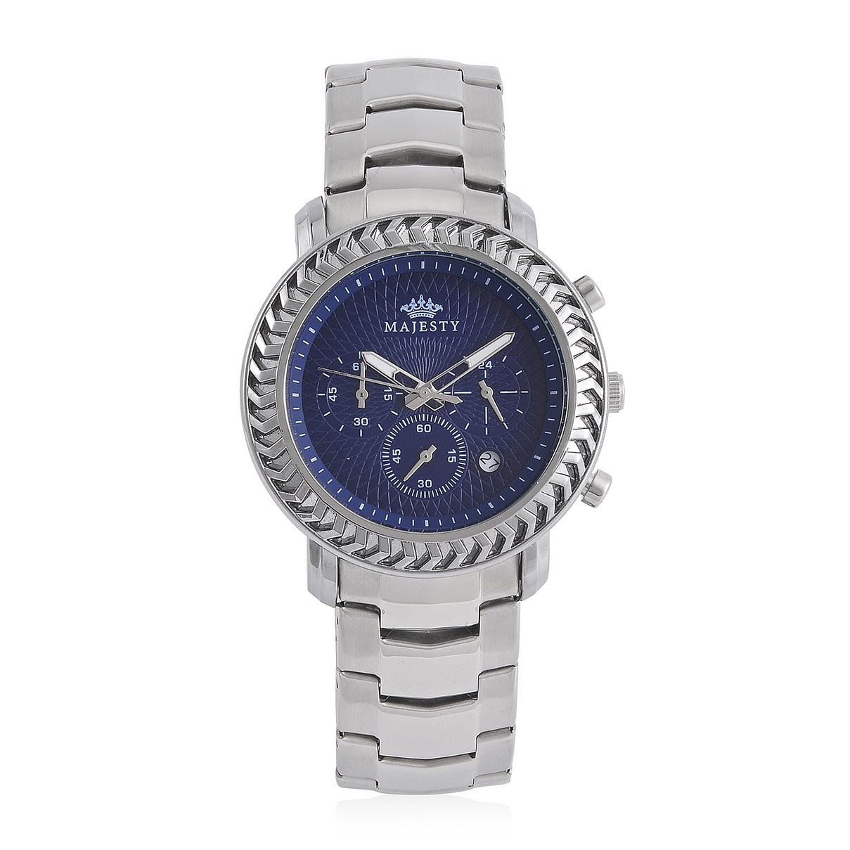 MAJESTY Multifunction Movement Blue Dial 3 ATM Water Resistant Watch with Stainless Steel Chain Strap in Silver Tone 7662863 0