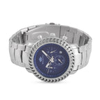 MAJESTY Multifunction Movt. Blue Dial 3 ATM Water Resistant Watch with Stainless Steel Chain Strap in Silver Tone