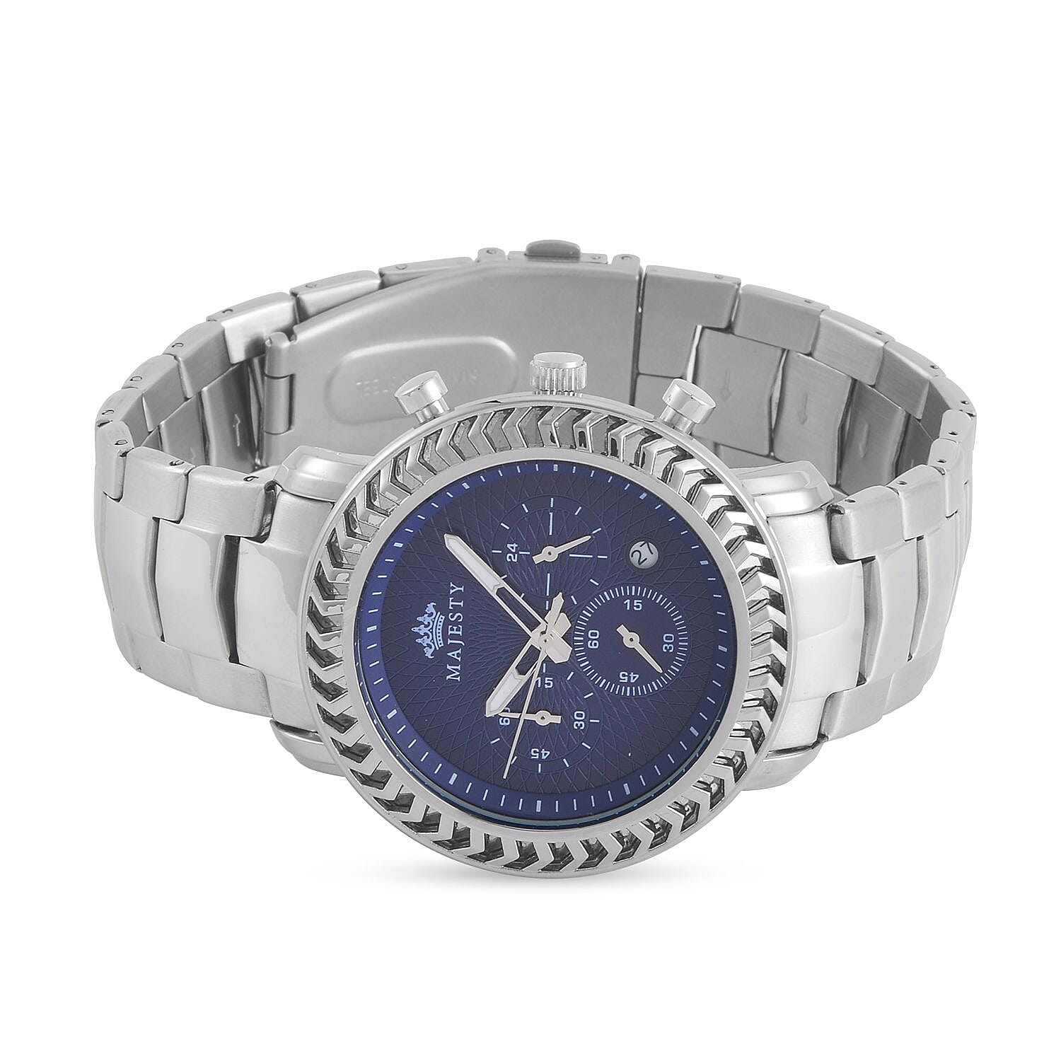 MAJESTY Multifunction Movement Blue Dial 3 ATM Water Resistant Watch with Stainless Steel Chain Strap in Silver Tone 7662863 5