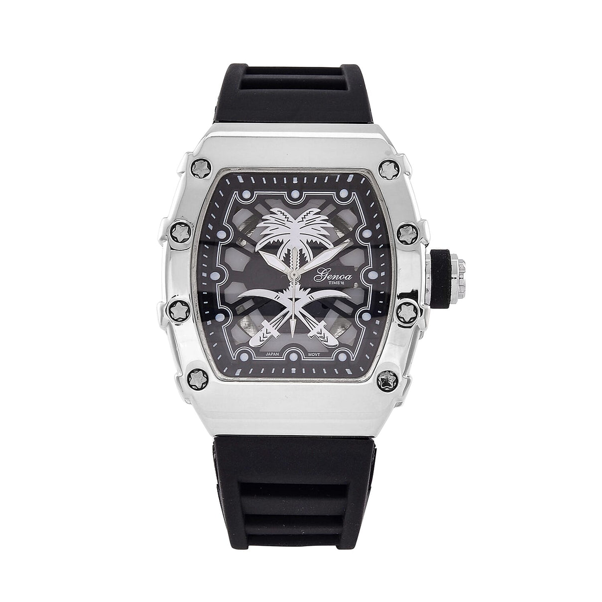 Designer Inspired GENOA TIME V2 Watch with Silicone Strap and Stainless Steel Buckle 7689300 0