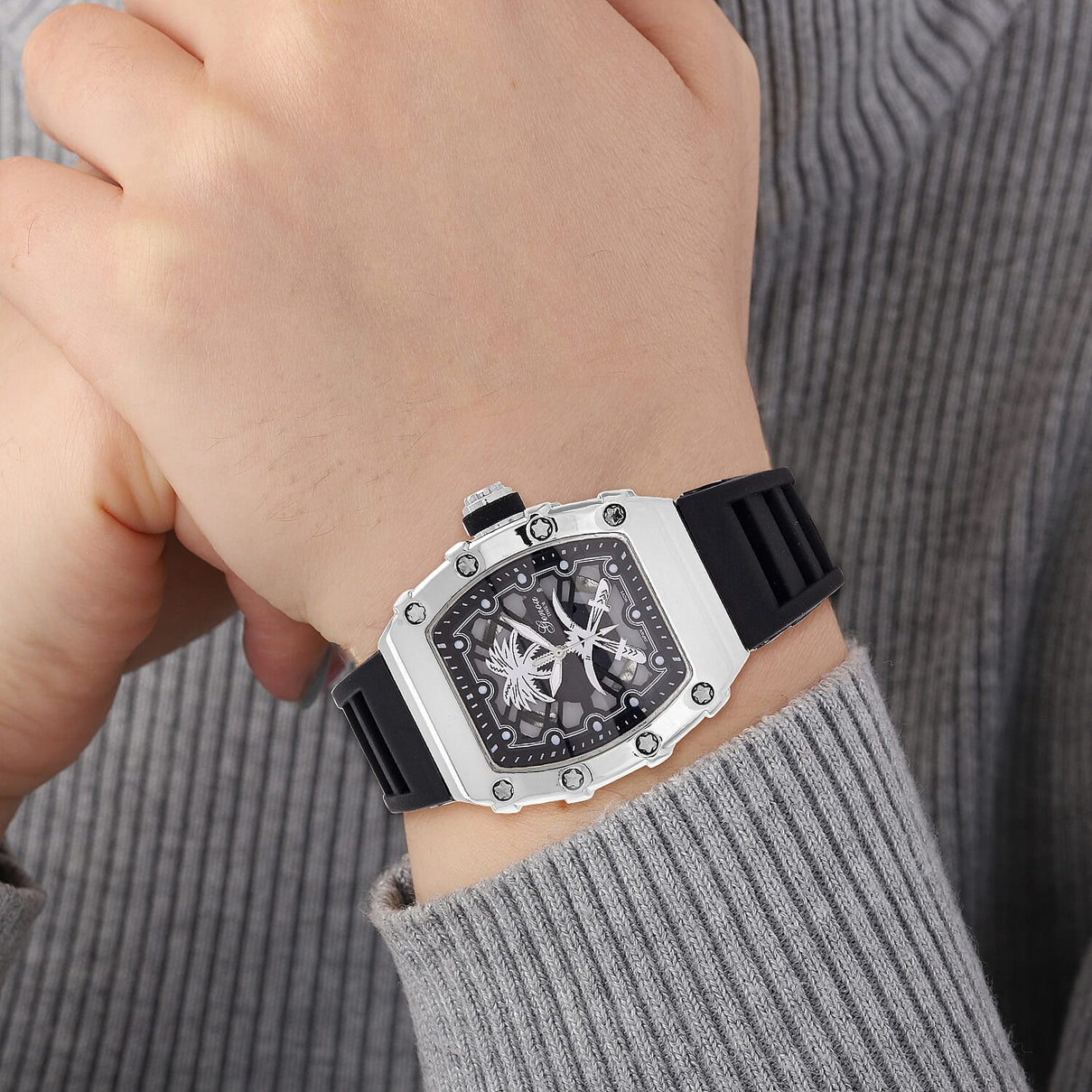 Designer Inspired GENOA TIME V2 Watch with Silicone Strap and Stainless Steel Buckle 7689300 2