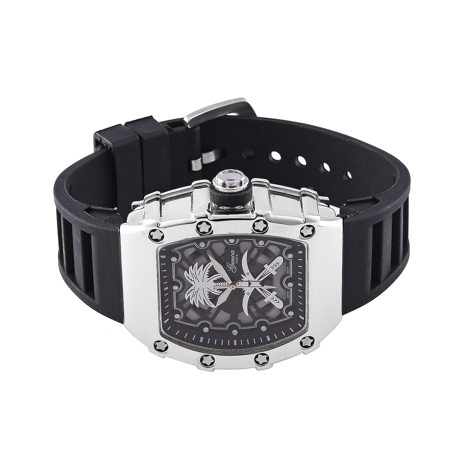 Designer Inspired GENOA TIME V2 Watch with Silicone Strap and Stainless Steel Buckle 7689300 4