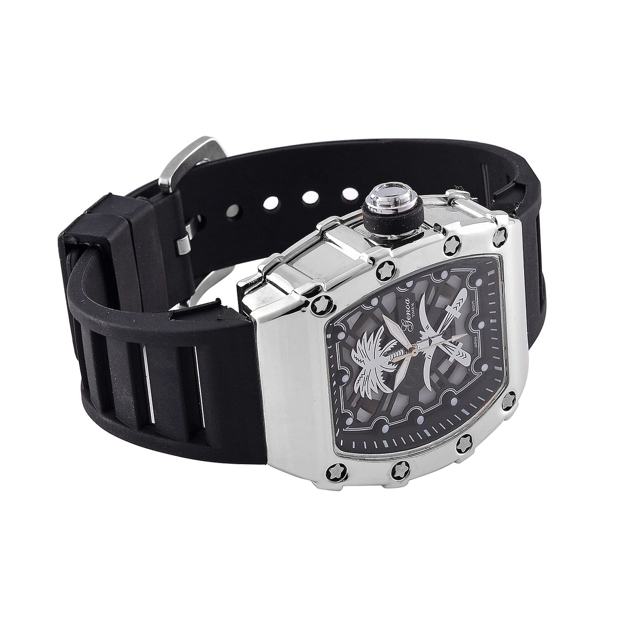 Designer Inspired GENOA TIME V2 Watch with Silicone Strap and Stainless Steel Buckle 7689300 5